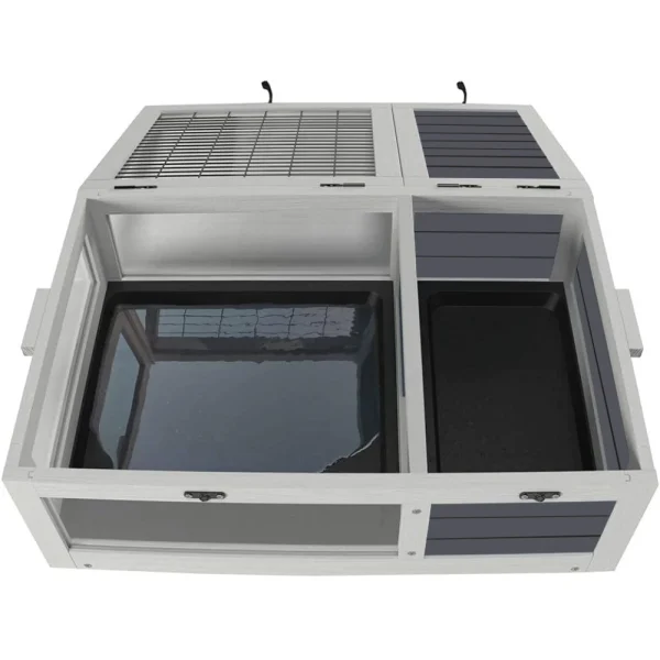 39.5＂Wood Tortoise House Indoor Turtle Habitat Reptile Cage for Lizards, Geckos, with Removable Waterproof Tray - Image 5