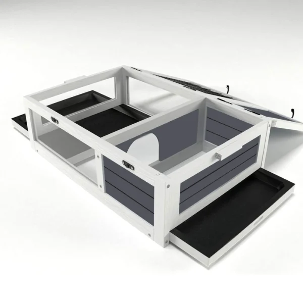 39.5＂Wood Tortoise House Indoor Turtle Habitat Reptile Cage for Lizards, Geckos, with Removable Waterproof Tray - Image 6
