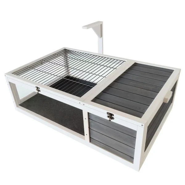 39.5＂Wood Tortoise House Indoor Turtle Habitat Reptile Cage for Lizards, Geckos, with Removable Waterproof Tray,Light Support, - Image 3