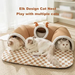Cats Pet Products Warm Supplies Christmas Goods for Winter Basket Houses Habitats Kitten Accessory Bed Dog All Things Mat Beds
