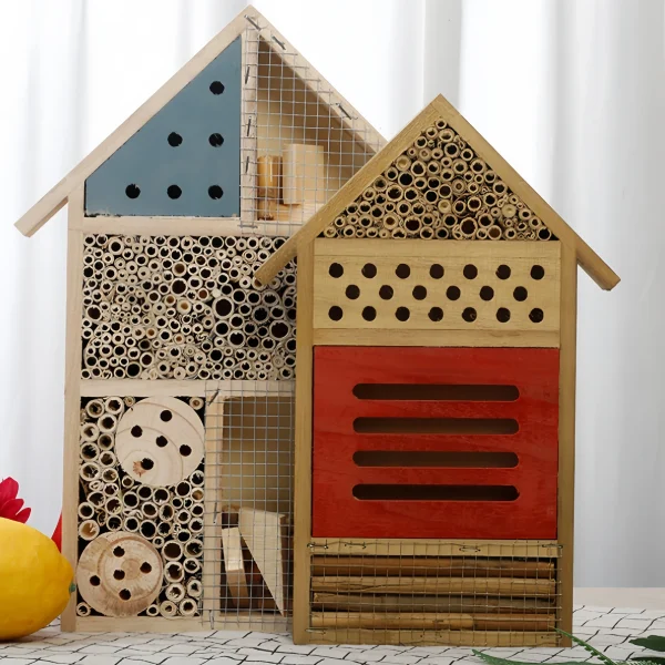 1pc Wooden Insect Hotel for Backyard - Lodge Style Bee, Butterfly, Beetle Nesting House - Outdoor Garden Decor Insect Habitat - Image 3