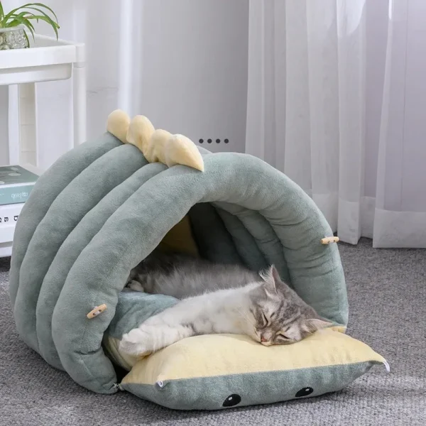 Kitten Bed for Cats Accessories Puppy Goods Houses and Habitats Dog Mat Pet Supplies Things Accessory Cushions All House Basket - Image 3