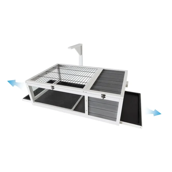 Wood Tortoise House, Indoor Turtle Habitat Reptile Cage for Lizards, Geckos, with Removable Waterproof Tray, Light Support, - Image 6