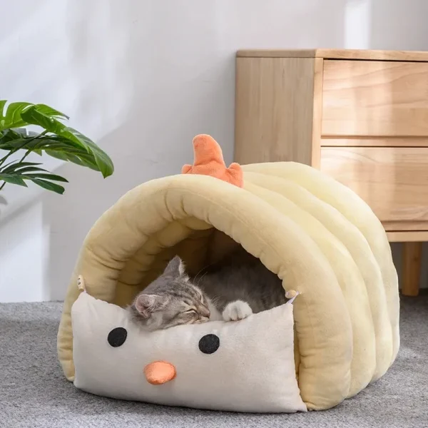 Kitten Bed for Cats Accessories Puppy Goods Houses and Habitats Dog Mat Pet Supplies Things Accessory Cushions All House Basket - Image 4