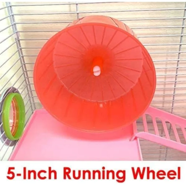 Multi-Floors Hamster Mansion Habitat Gerbil HomeCage with Hide House Exercise Running Wheel Food Dish Water Bottle Deep Base - Image 5