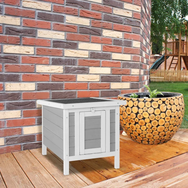 20" Wooden Waterproof Rabbit Hutch Pet Bunny Small Animal House Habitat Gray - Image 2