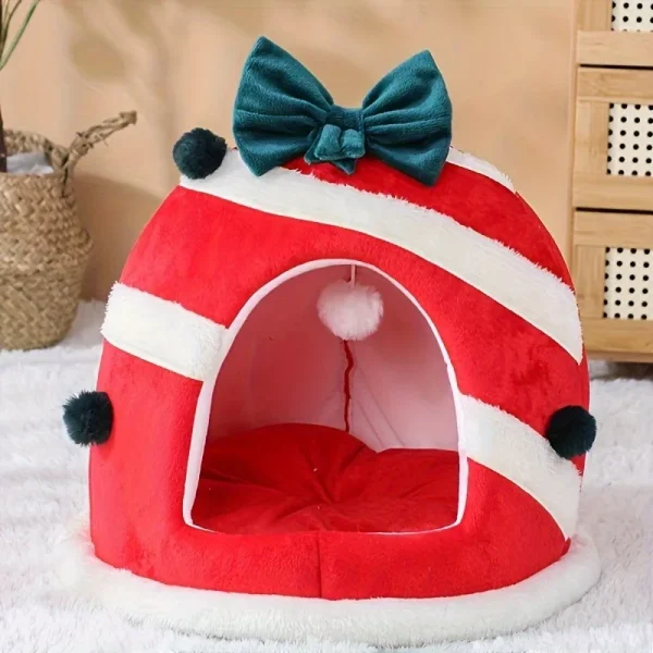 Bed Cats for Winter Christmas Cushions Warm Beds Accessories Pet Supplies Houses House Kitten Habitats Basket Goods Products - Image 3