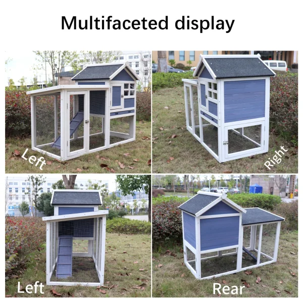 Deluxe Wooden Chicken Coop Hen House Rabbit Wood Hutch Poultry Cage Habitat - Image 4