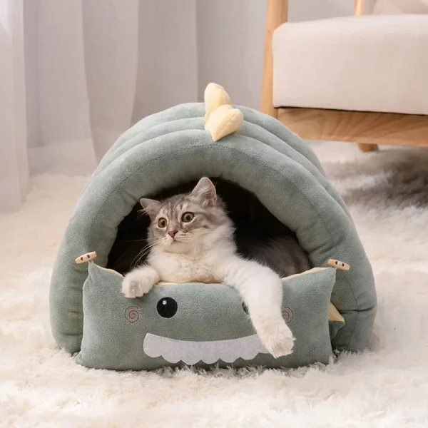 Kitten Bed for Cats Accessories Puppy Goods Houses and Habitats Dog Mat Pet Supplies Things Accessory Cushions All House Basket - Image 5