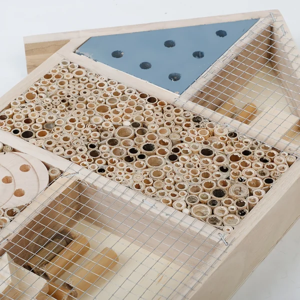 1pc Wooden Insect Hotel for Backyard - Lodge Style Bee, Butterfly, Beetle Nesting House - Outdoor Garden Decor Insect Habitat - Image 4