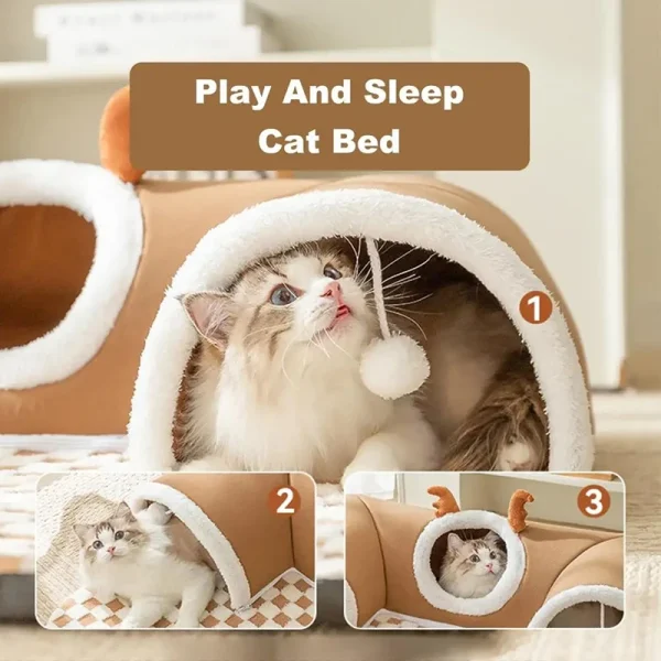 Cats Pet Products Warm Supplies Christmas Goods for Winter Basket Houses Habitats Kitten Accessory Bed Dog All Things Mat Beds - Image 2
