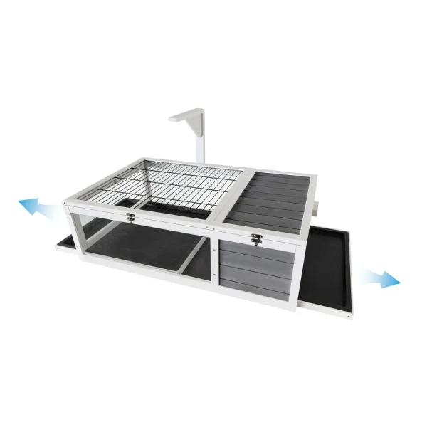 39.5＂Wood Tortoise House Indoor Turtle Habitat Reptile Cage for Lizards, Geckos, with Removable Waterproof Tray,Light Support, - Image 5