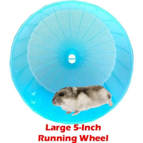 Large 5-Floors Blue Hamster Mansion Habitat Cage Paw Safe Solid Platform with Hide House Running Excerise Wheel Food Bowl - Image 4