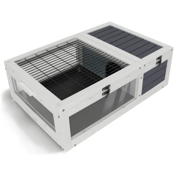 39.5＂Wood Tortoise House Indoor Turtle Habitat Reptile Cage for Lizards, Geckos, with Removable Waterproof Tray - Image 2