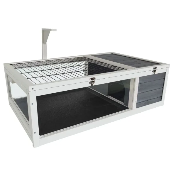 39.5＂Wood Tortoise House Indoor Turtle Habitat Reptile Cage for Lizards, Geckos, with Removable Waterproof Tray,Light Support, - Image 2